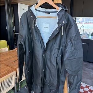 Stutterheim Black Hooded Raincoat